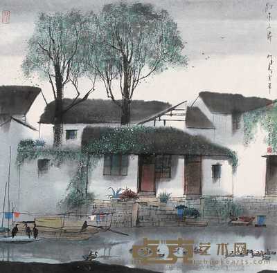 杨明义 2001年作 江南人家 镜心 68×68cm